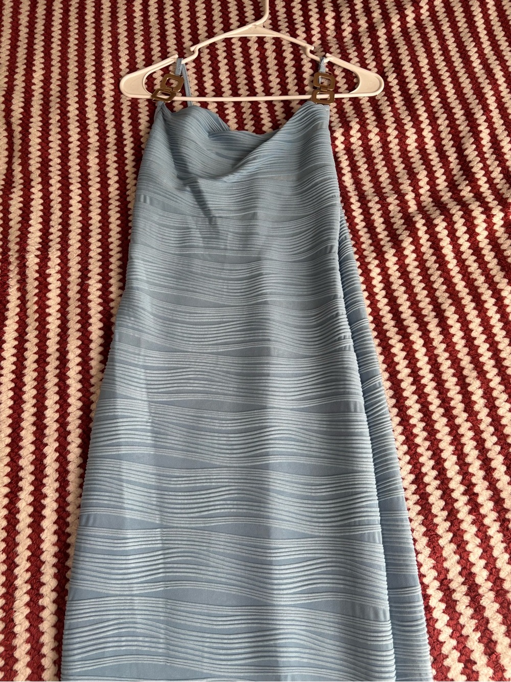 SHEIN Light Blue Textured Midi Dress
